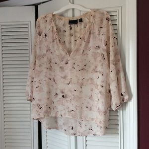 Cynthia Rowley Tops - Pink Floral Chiffon Blouse Cynthia Rowley Tops - Pink Floral Chiffon Blouse